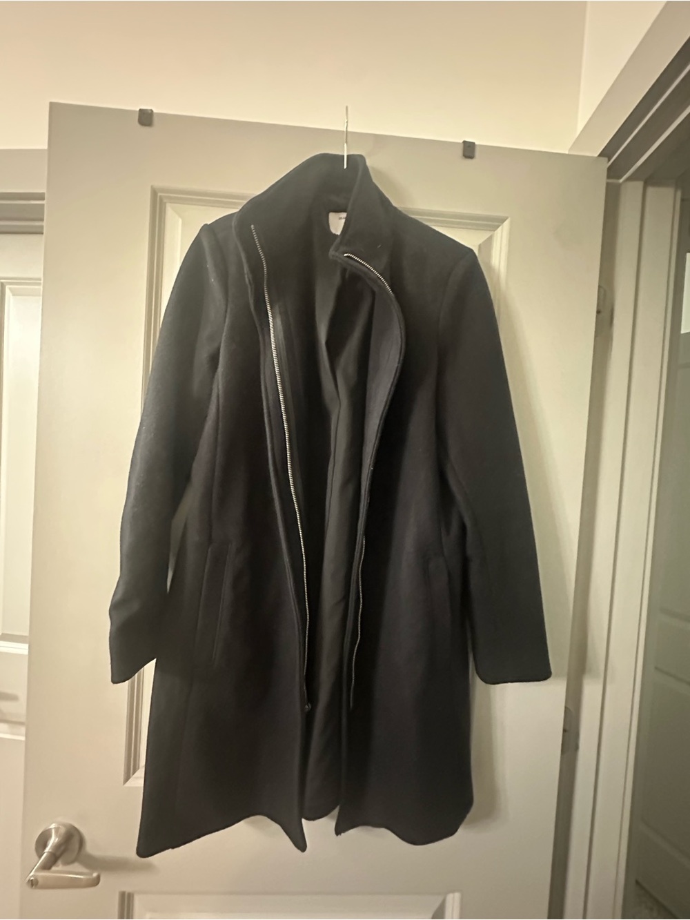 Old Navy Black Wool Coat with Zip Front